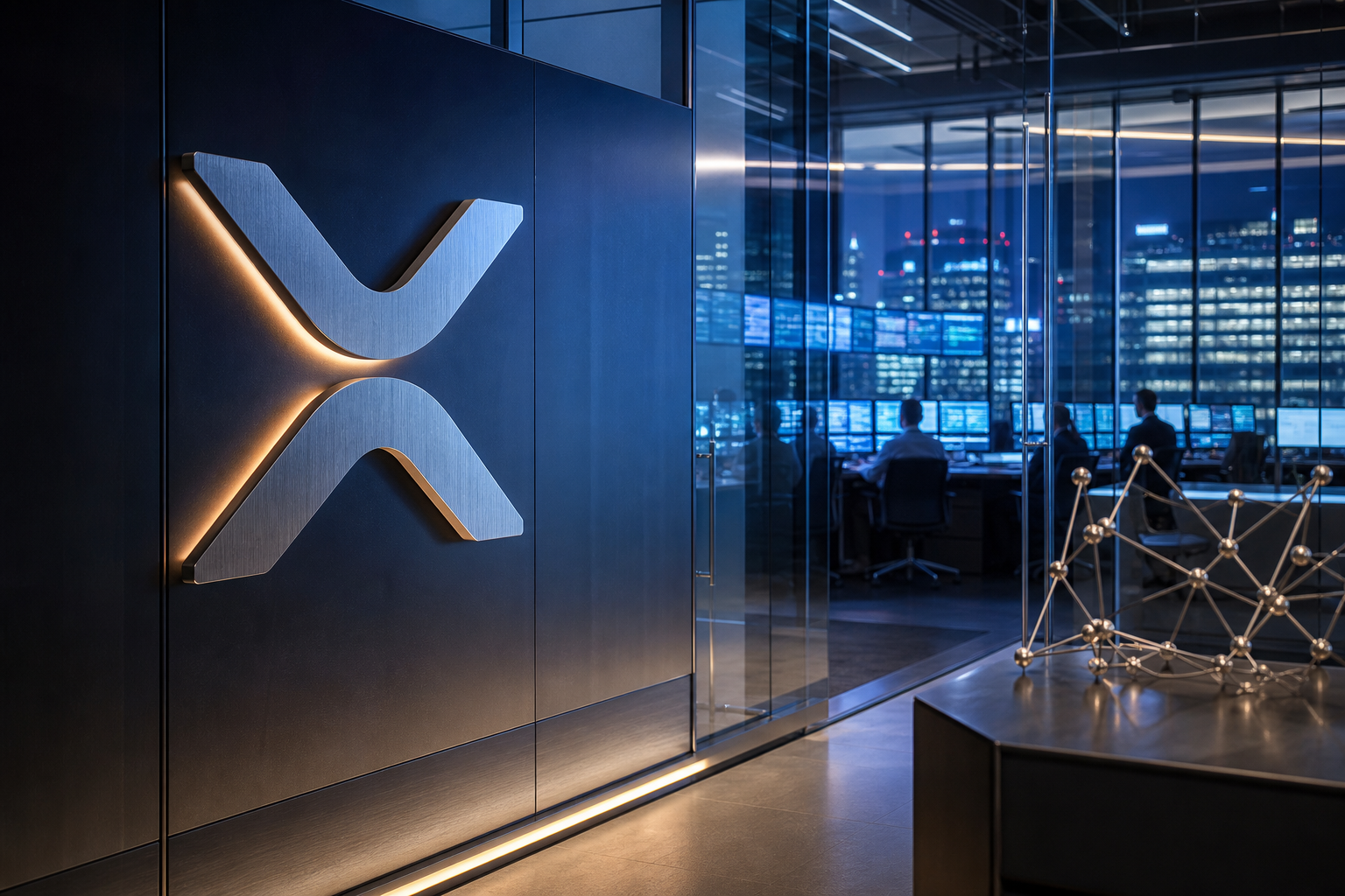Realistisch redactioneel AI-beeld bij Ripple-nieuws: Zuid-Koreaanse Jeonbuk Bank kiest Ripple voor betalingen